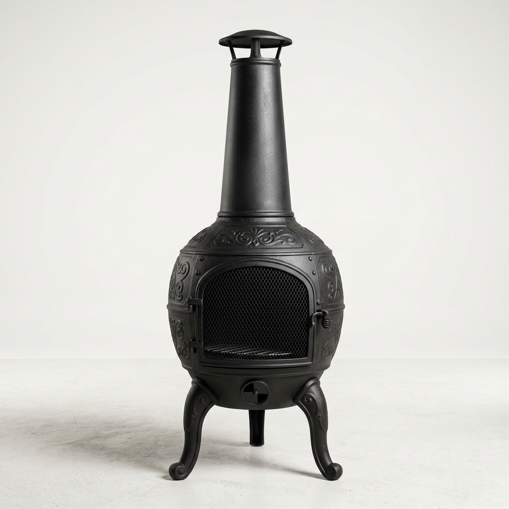 Halford Cast Iron Chiminea Onetallc Artisan Cast Iron Chiminea Fire Pit & Garden Heater - Image 1