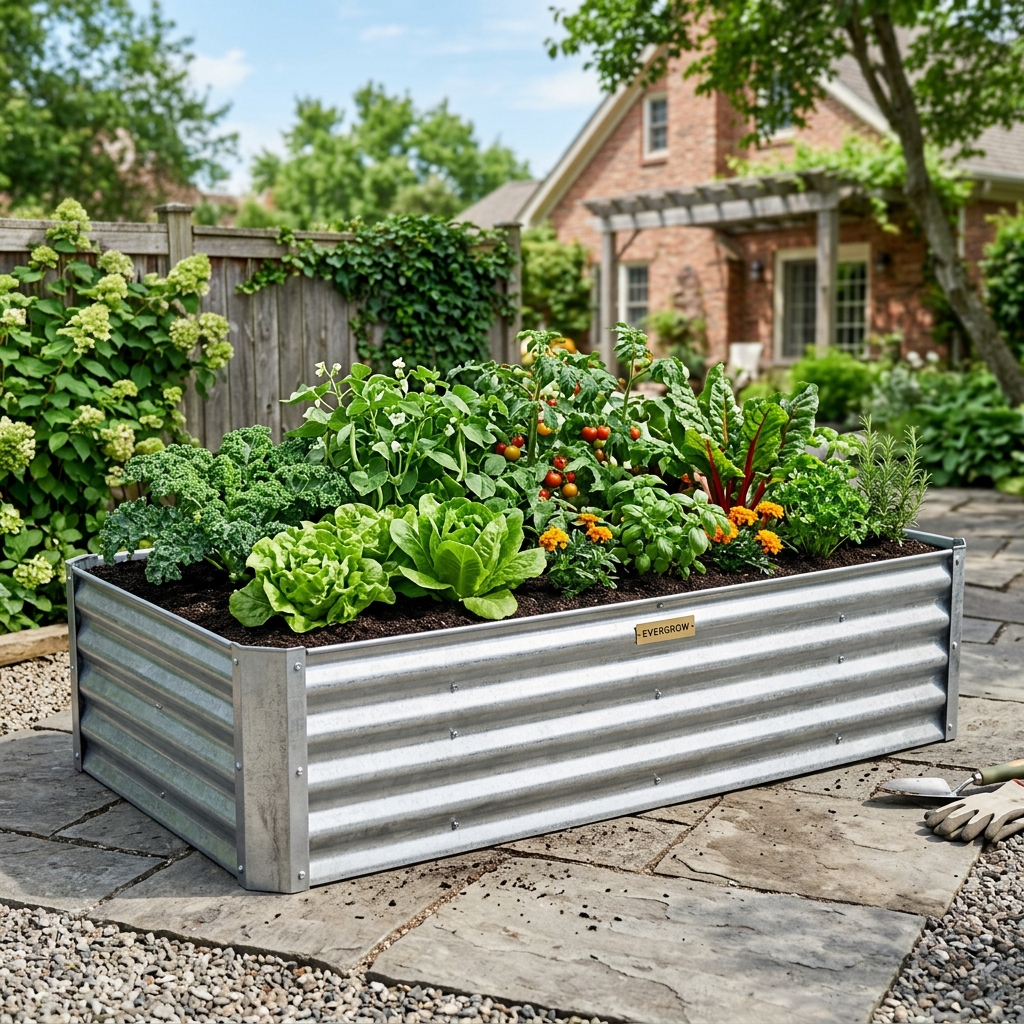 Halford Galvanized Raised Garden Bed Onetallc Heavy-Duty Modular Galvanized Steel Raised Garden Bed (8x4x2 ft) - Image 1